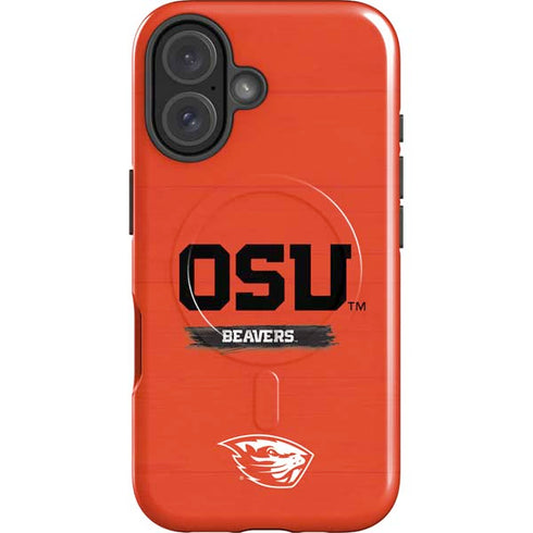 Oregon State University Texture iPhone 16 Plus Magsafe Impact Case